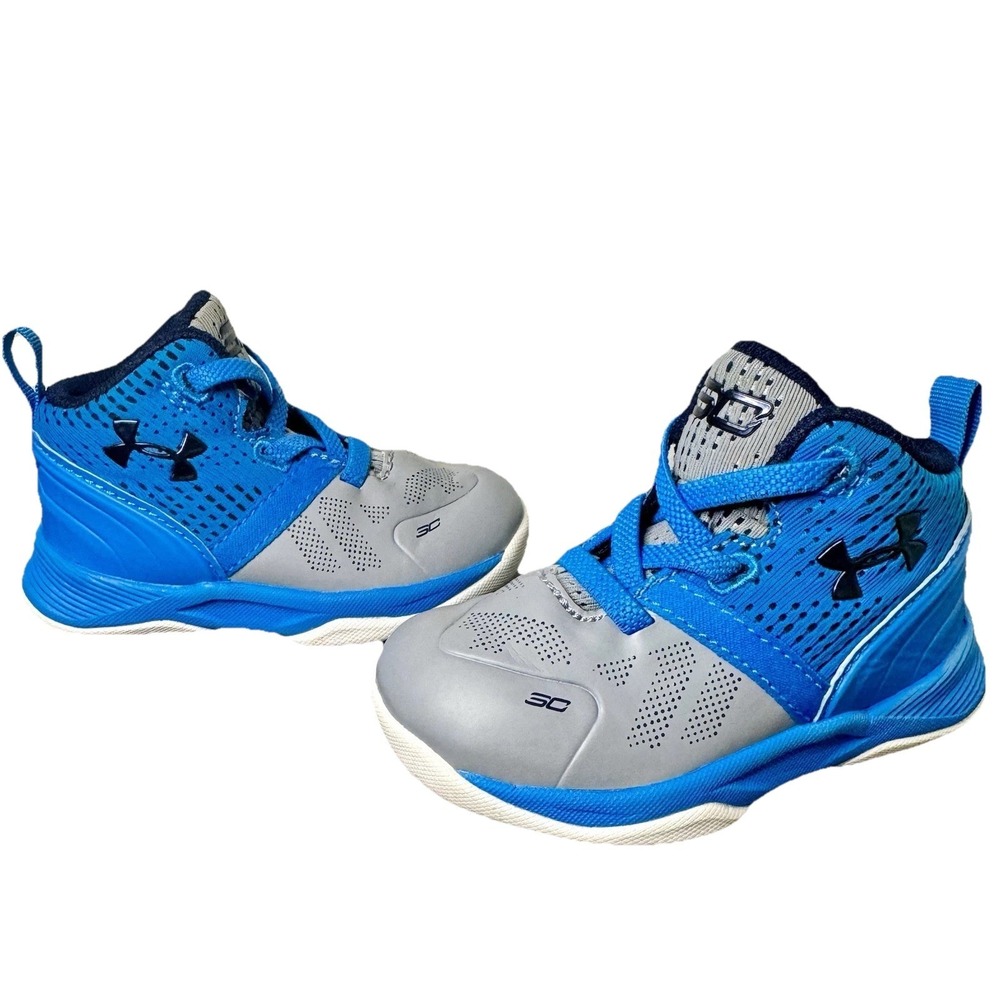 Under Armour Curry‎ 2 Toddler Boys Size 4K Shoes Steel Blue Basketball Sneakers